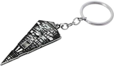 WOO LANDO Schlüsselanhänger aus Metall mit Ring- für Fans der Jedi Science Fiction Saga (ZERSTOERER)