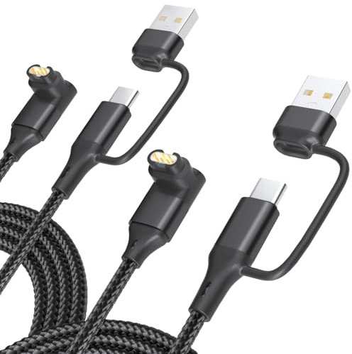 2 in 1 Charger Cable for Garmin Watch 3.3FT 2-Pack, USB Charging Cord with Type-C for Fenix 8 7 7X 6 Pro,Forerunner 970 965 570 265 255 165 55,Vivoactive 5 4,Instinct,Venu 3 3S X1,Epix,Vivomove,Tactix