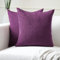 Encasa XO Chenille Kissenbezüge Set von 2 | Purple - (20x20) (50x50 cm) | Dekorative Akzent Quadratische Wurfkissenbezüge Für Couch, Heimdekoration, Sofa
