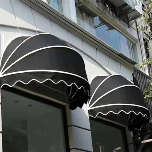 SAJMN Toldo Curvo retráctil para Ventanas y Puertas, 120 x 60 x 60 cm, Plegable, para protección contra la Lluvia y el Sol.