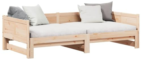 vidaXL Extendable Day Bed 90 x 200 cm Solid Pine Wood