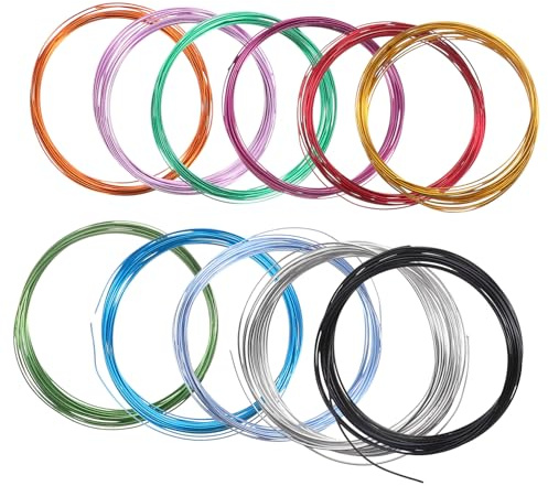 LIFKOME 12 rollos Alambre de Aluminio para Manualidades Alambre para Esculpir Joyería DIY Material Multifunción para Pulseras y Esculturas Color Aleatorio Color Aleatorio