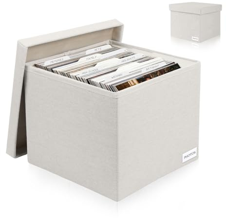 Himake Photo Storage Box 8x10, Decorative Photo Storage Containers With Lid
