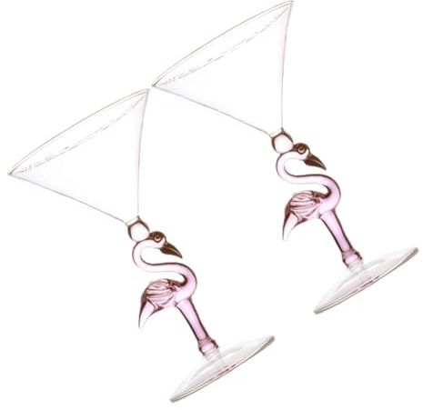 BESPORTBLE Rosa Glas Weingläser 200ml für Riegel und Ktv | Einfaches, Modisches Design, Glasmaterial, Vielseitig für Wein und Cocktails, als 2 Stück