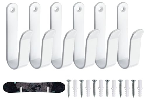 Abiyou 6 Pezzi Supporto da Parete per Snowboard, Appendiabiti da Parete per Snowboard con Viti, Snowboard Wall Mount, Snowboard Accessori Gancio Muro, per Snowboard, Skiboard, Longboard, Skateboard