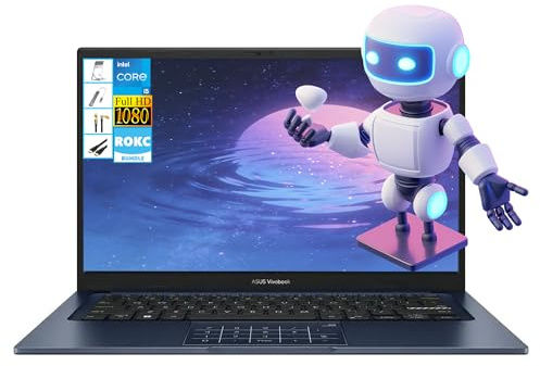 ASUS Vivobook - Computer portatile FHD da 14, Intel i5-1335U (10-core), RAM da 32 GB, SSD da 1 TB, batteria leggera e per tutto il giorno, durata, Windows 11, NumberPad, fotocamera per privacy