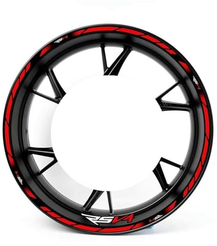 Felgenr Sticker Motorradfelgenaufkleber-Set Für Aprilia RSV4 RS V4: Reflektierende, Wasserfeste Streifen Und Nabenstreifen Motorrad Felgen Aufkleber Komplett(Farbe 3)