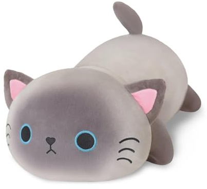Xfrog Gatto siamese ponderato, peluche regalo, 35 cm | Grazioso peluche con sacco di peso rimovibile, cuscino ponderato a forma di gatto, per bambini e adulti