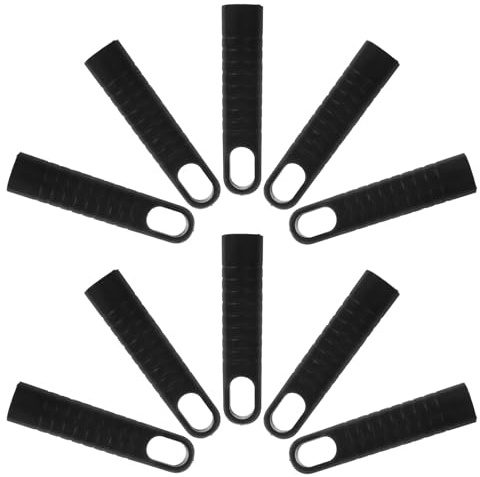 BIUDECO 10pcs Mop Handle End Caps Replacement Grips with Plastic Black Handles for 25mm Diameter Telescopic Rods, Broom and Dustpan Stick Sleeve Attachments for Home Cleaning