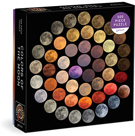 Galison 9780735374942 Colours of The Moon Jigsaw Puzzle, Multicoloured, 500 Pieces