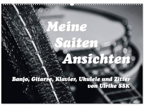 Meine Saiten Ansichten - Banjo, Gitarre, Klavier, Ukulele und Zitter von Ulrike SSK (Wandkalender 2025 DIN A2 quer), CALVENDO Monatskalender