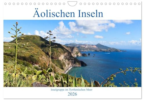 Äolische Inseln (Wandkalender 2026 DIN A4 quer), CALVENDO Monatskalender: Inselzauber auf den Liparischen Inseln, tolle Küsten und blaues Meer verzaubern die Vulkan Inseln (CALVENDO Orte)