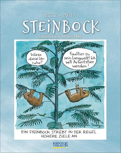 Steinbock 2026: Sternzeichenkalender-Cartoonkalender als Wandkalender im Format 19 x 24 cm.