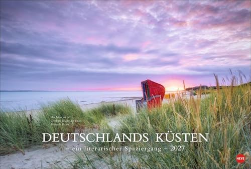 Deutschlands Küsten - Ein literarischer Spaziergang Kalender 2027 - Ein literarischer Spaziergang: Atemberaubende Strand-Fotos und Zitate deutscher ... Wandkalender. Dekorativer Fotokalender.