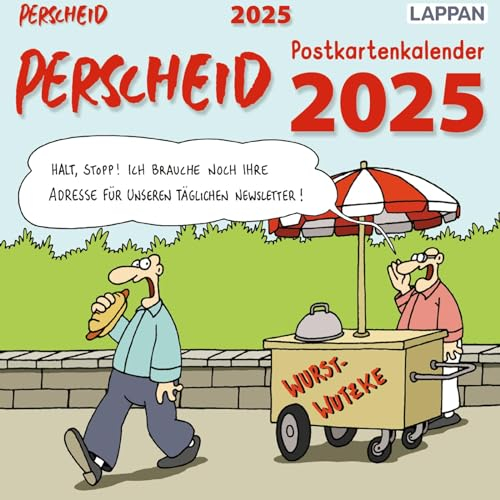 Perscheid Postkartenkalender 2025: Wochenkalender mit Perscheid-Cartoons – zum Aufhängen, Hinstellen oder Verschicken | Tischkalender mit 53 ... von Martin Perscheid (Perscheids Abgründe)