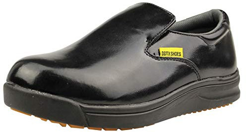 DDTX Calzado de Trabajo para Hombres Antideslizante Ligeros y Transpirable Zapatos de Trabajo de Cocina Negro Talla 45