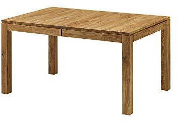 moebel-eins LISSABON Esstisch/Ausziehtisch Holztisch Massivholztisch Esszimmertisch Tisch geölt, Wildeiche, 120/170x80 cm
