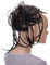 CAISHA XXL Haarteil Haargummi Daisy Dutt Hochsteckfrisuren Mit Geflochtenen Zöpfen Gewellt Kunstfaser Hitzebeständig DM17cm Braun Schwarz Mix G24D