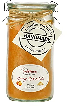 Candle Factory Kerze Mini Jumbo Kerzen Windlicht Duft Orange Zedernholz 307081