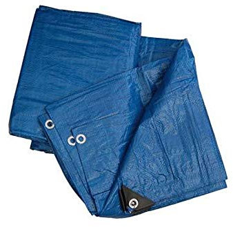 Telo telone in polietilene occhiellato con angoli rinforzati multiuso per coperture antipioggia impermeabile colore blu Gr/Mq 90 (MT 4x4)