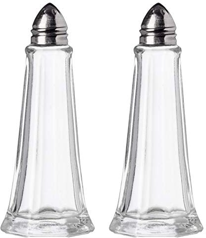 Topkapi 250.711 - Salz-/Pfefferstreuer-Set 2-teilig Salzstreuer Pfefferstreuer Octagono Edelstahl Glas spülmaschinengeeignet