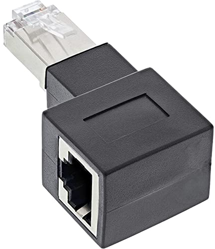 InLine® Patchkabel-Adapter Cat.6A, RJ45 Stecker/Buchse, 90° nach rechts gewinkelt