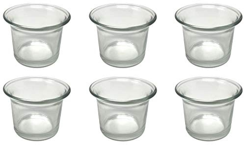 DanDiBo 6X Teelichtgläser Teelichthalter Glas Teelichtglas Klar geschwungen 4,5 cm hoch Kerzenhalter