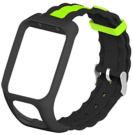 Ixkbiced Zweifarbiger, atmungsaktiver Ersatz aus weichem Silikon am Armband für Tomtom Adventurer/Runner 2 3 / Spark 3 Sportuhrenarmband-Zubehör