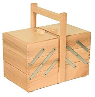 Professional Cooking Cestino Porta Cucito 3 Piani a scaletta in Legno Naturale (cm. 29x18x28)