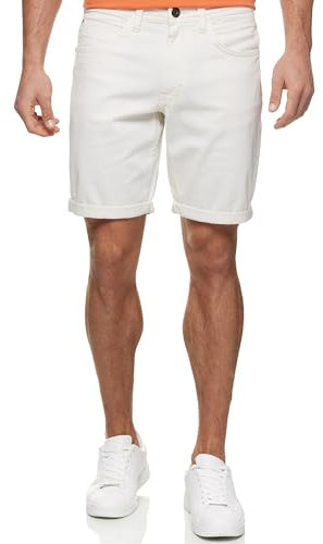 Indicode Herren Page Jeans Shorts mit 5 Taschen | Herrenshorts Used Look für Männer Marshmellow, XXL