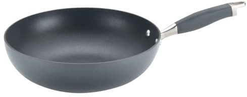 Anolon Advanced Home Hard Anodized Nonstick Stir Fry Pan/Wok/Skillet, 12 Inch, Moonstone