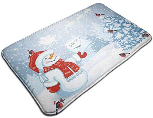 TIANTUR Pupazzo Di Neve Di Natale Cardinali Albero Di Natale Renna Fiocchi Di Neve Invernali Zerbini Tappetino Tappetino Divertente Area Tappeto Ingresso Porta D'Ingresso Tappeti 24x36