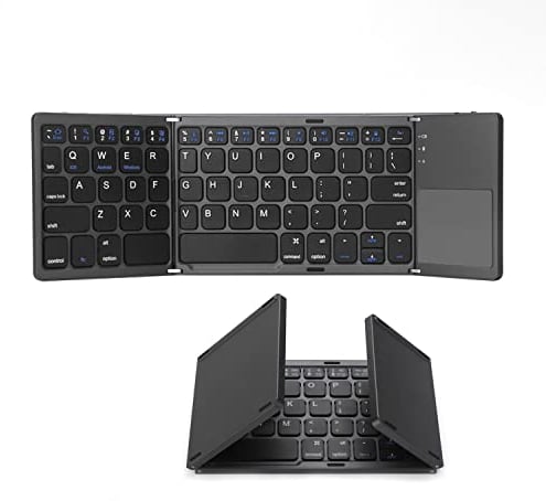 Bluetooth Foldable Keyboard, Slim and Compact Energy-saving Wireless Keyboard with Touchpad for Apple MacBook/iMac/MacBook Pro/Air/Mac OS/Windows/Android/iPadOS 13.1 or Later