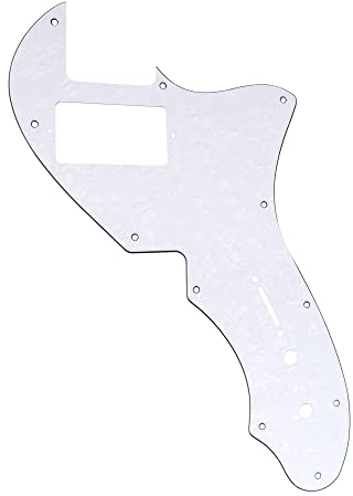 Musiclily Pro 11 Löcher Single H Gitarren Schlagbrett Pickguard für USA Fender 69 Tele Thinline Style E-Gitarre, 4-lagig White Pearl