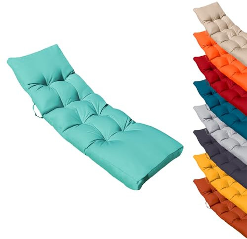 Linxor - Coussin matelassé pour Bain de Soleil, transat - 185 x 60 cm - Plusieurs Coloris