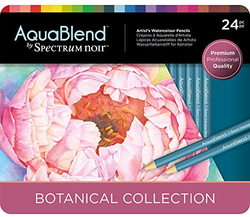Spectrum Noir AquaBlend Pencils - Botanical - Pack of 24 - Premium Artist Quality