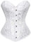 Grebrafan Corsage Korsett Stahl Damen Hochzeits Korsage (EUR(42-44) 3XL, Weiß)