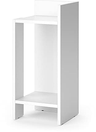 Vicco Couchtisch Kian, Couchtisch mit der Ablage, Weiß, 25 x 27 cm