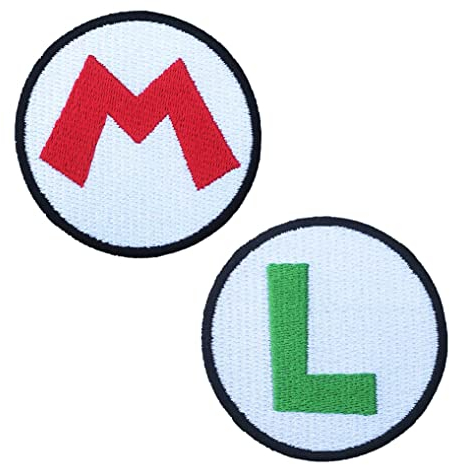B-Sheep 2PCS Small M Mario L Luigi Embroidered Iron On Patches for Decorate Craft Clothes