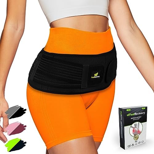 Beckengurt Damen & Herren - Iliosakralgürtel für Schwangerschaft Symphyse - Hüftbandage für Ischias, Rücken, Hüften & Beine Schmerzen - Rückenbandage Neopren, Verstellbar, Atmungsaktiv (L/XL, Schwarz)