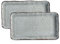 LEHAHA Melamin-Servierplatte, gerissenes rustikales Serviertablett, 2er-Set, Bauernhaus, groß, rechteckig, Servierplatten/Tabletts zum Servieren von Speisen, 44.5x25.4 cm, Grau