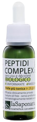 La Saponaria Peptidi Complex Gesichtsserum mit Sacha Inchi, straffendes Gesichtsserum + straffend + straffend + lift, wirkt effektiv und umfassend bei der Verjüngung von Gesicht und Dekolleté, 30 ml