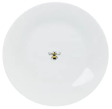 Bloomingtons Direct Bee Procelain Side Dinner Plate Dishwasher Safe Wide Rimmed Plate, 19.5cm x 2cm