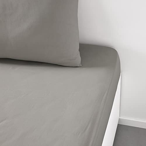 TODAY Essential Fitted Sheet 160 x 200 cm Double 100% Cotton Plain Dark