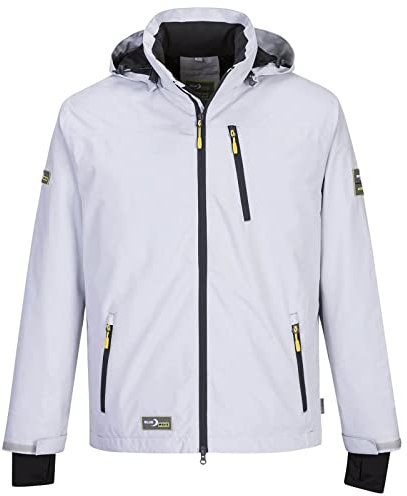 Blue Wave Herren Jacke Funktionjacke Jonas - Outdoorjacke mit abnehmbarer Kapuze in Grau Größe 6XL