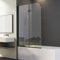 Duschwand für Badewanne 2-teilig 120x140cm Glas Duschabtrennung, Faltbar Badewannen Duschtrennwand 6mm Sicherheitsglas mit Nano beschichtung, Badewannenaufsatz Trennwand Badewannenfaltwand Schwarz