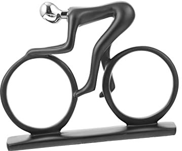 HOMSFOU Fahrradverzierungen Harz Radfahrer Skulptur Abstrakt Harz Fahrrad Miniatur Reiterfigur Statue Neujahrsgeburtstagsgeschenk Fahrrad Fahrende Figur Wohnkultur Rennfahrer Büro Haushalt