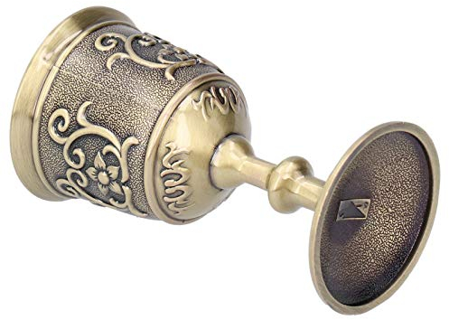 King Arthur Chalice Chalice Metal Bronze Wine Cup Vintage Goblet Embossed European Royal Chalice Whiskey Drink Party Supplies (L 13.5x13.5x14cm / 5.31x5.31x5.51in)