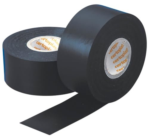 Certoplast Elektroisolierband 602, schwarz, 50 mm x 20 m 602040050020A (Elektrosiolierband Isolierband Zumelband Elektikerband Tape Markierband Markierungsband Wickelband Elektroklebeband Klebeband)