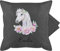 Kissenbezug - Pferde - Pferdekopf Motiv mit Name personalisiert I Pferdemotiv I Pferd Name - 50 x 50 cm - Grau - personalisierte Geschenke mädchen pferdekissen Reiter pferdemädchen kuschelkissen